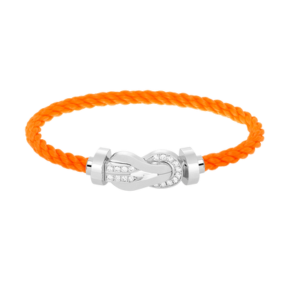 [Luxe Jewelry]CHANCE LARGE 8 FIGURE BUCKLE HALF DIAMOND BRACELET SILVER