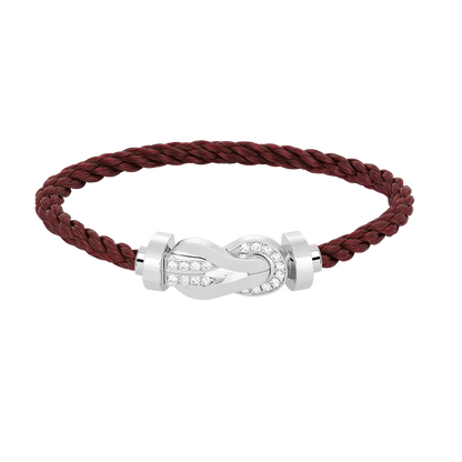 [Luxe Jewelry]CHANCE LARGE 8 FIGURE BUCKLE HALF DIAMOND BRACELET SILVER