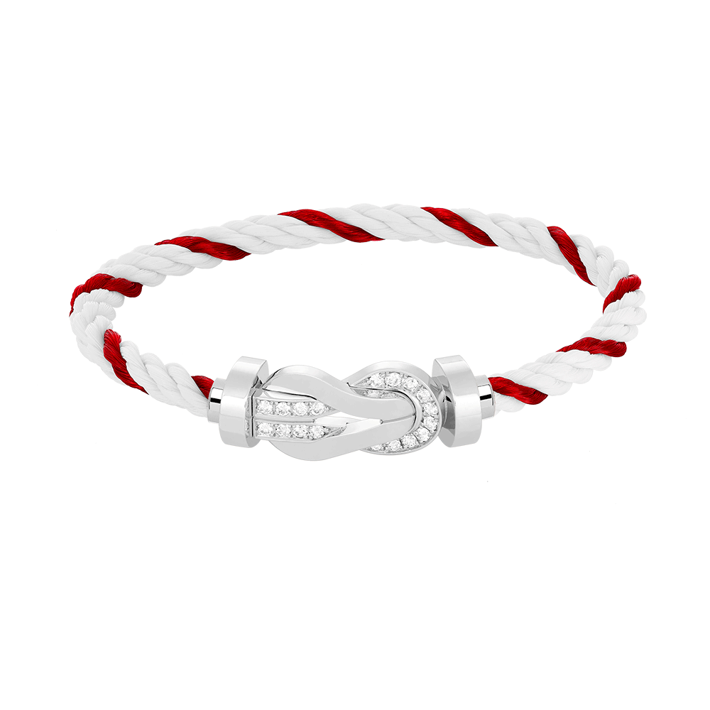 [Luxe Jewelry]CHANCE LARGE 8 FIGURE BUCKLE HALF DIAMOND BRACELET SILVER