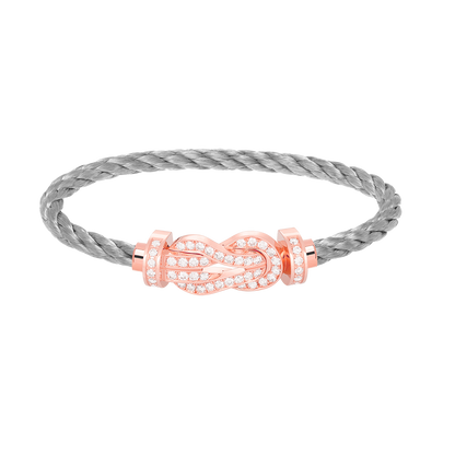 [Luxe Jewelry]CHANCE LARGE 8 FIGURE BUCKLE FULL DIAMOND BRACELET ROSE GOLD