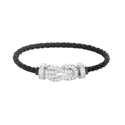 [Luxe Jewelry]CHANCE LARGE 8 FIGURE BUCKLE FULL DIAMOND BRACELET SILVER