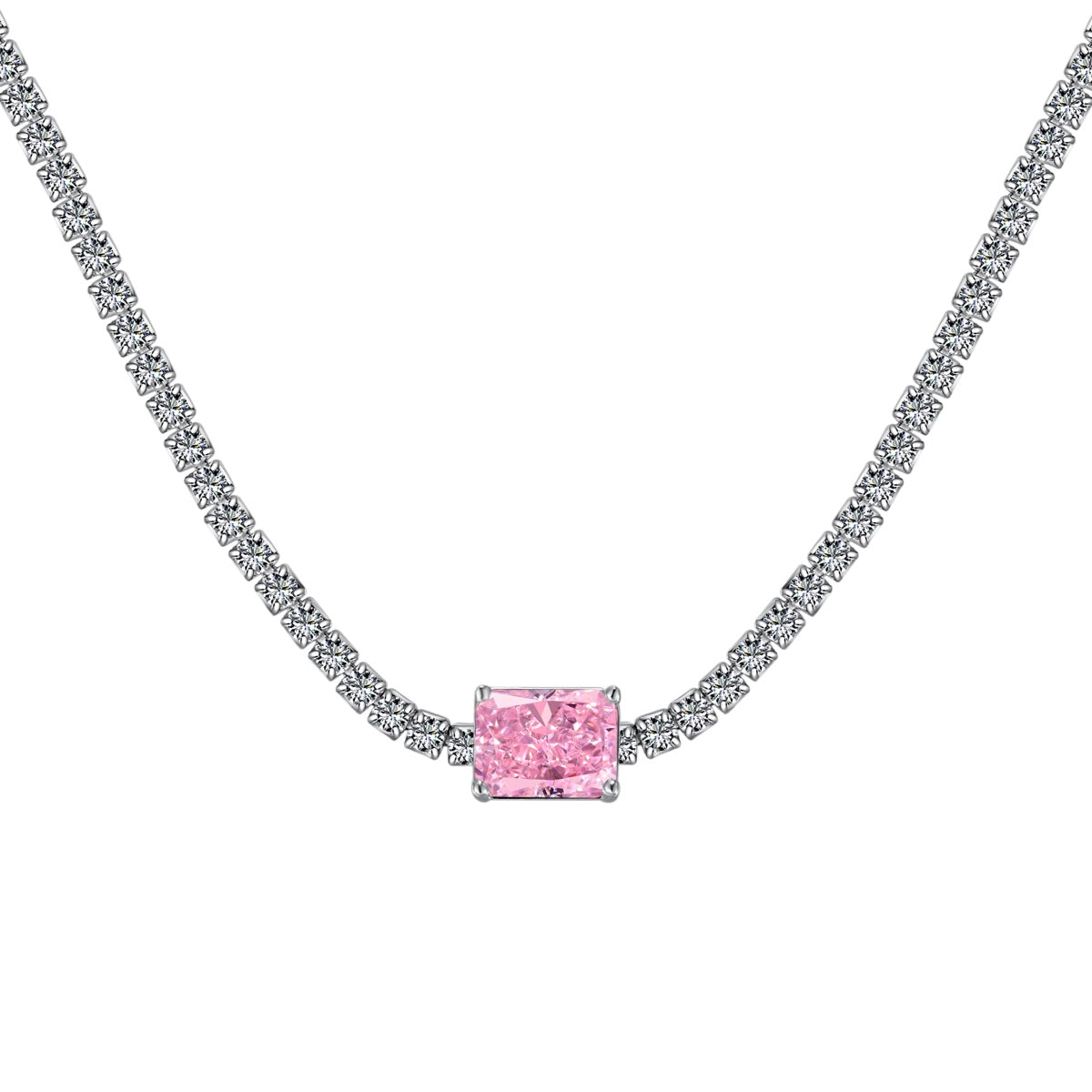 [Luxe Jewelry]2.0 carat Ornate Emerald Cut Necklace