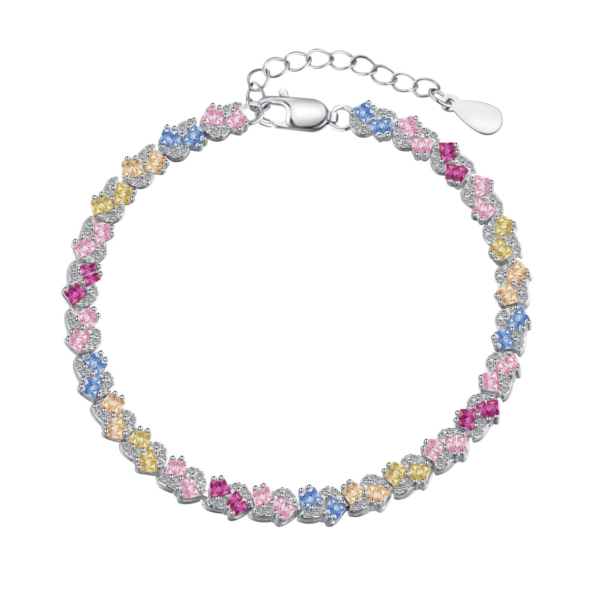 [Luxe Jewelry]Ornate Colorful Flower Shape Party Bracelet