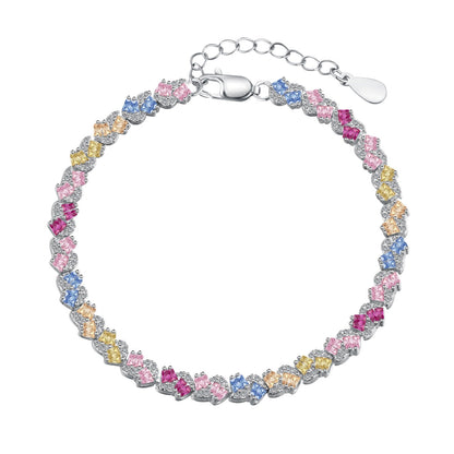 [Luxe Jewelry]Ornate Colorful Flower Shape Party Bracelet