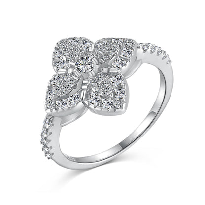 [Luxe Jewelry]Luxurious Colorful Flower Shape Banquet Ring