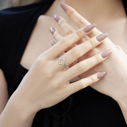 [Bijoux de luxe] Bague creuse en forme de trèfle à quatre feuilles