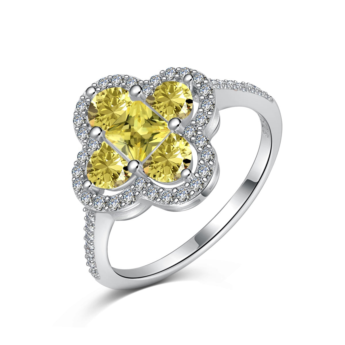 [Luxe Jewelry]Luxurious Eternity Flower Shape Banquet Ring