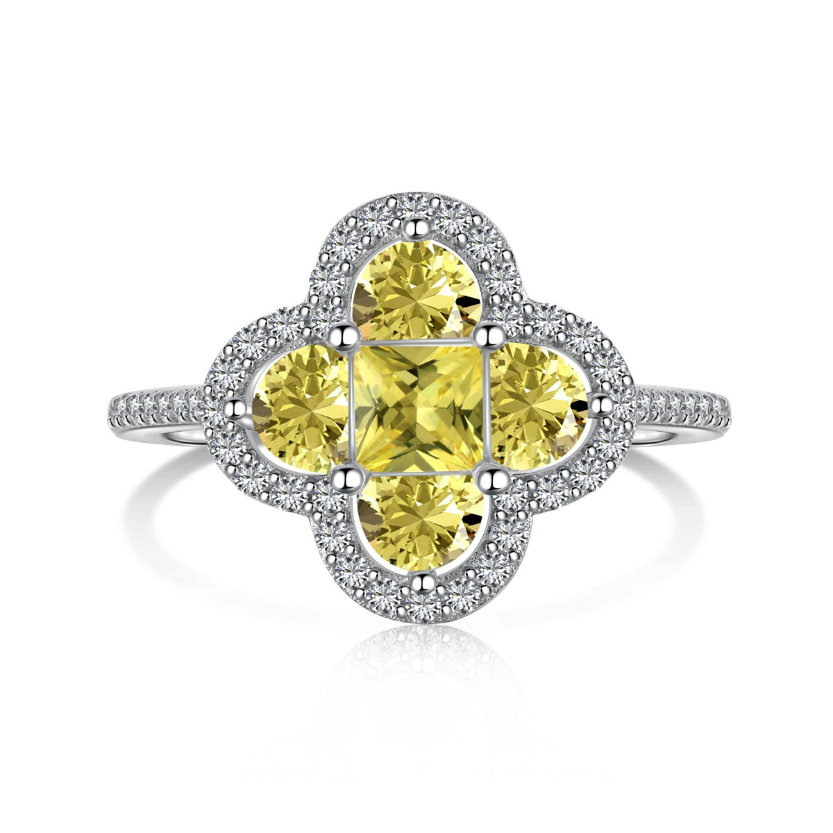[Luxe Jewelry]Luxurious Eternity Flower Shape Banquet Ring