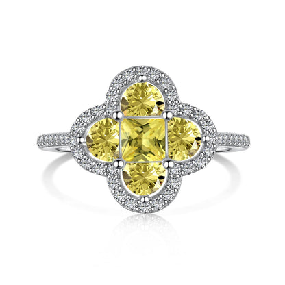[Luxe Jewelry]Luxurious Eternity Flower Shape Banquet Ring