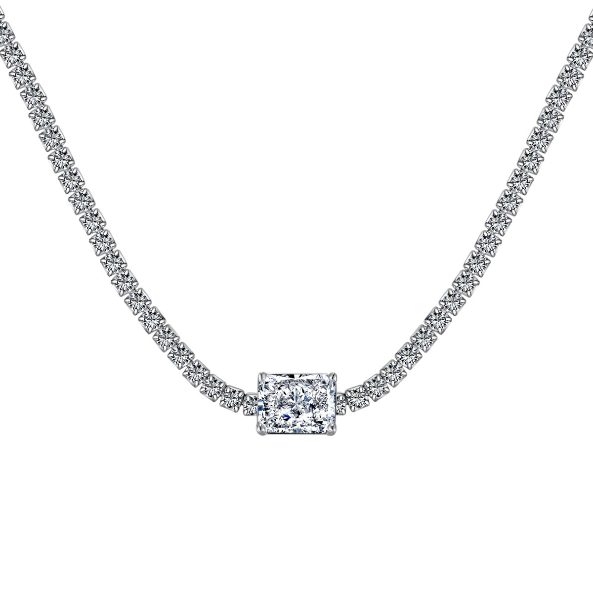 [Luxe Jewelry]2.0 carat Ornate Emerald Cut Necklace