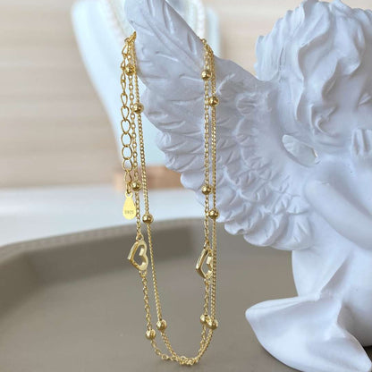 [Luxe Jewelry]Dainty Double Layer Love Heart Bracelet