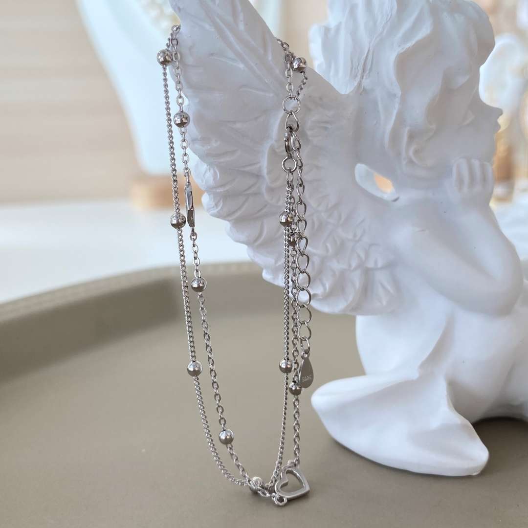 [Luxe Jewelry]Dainty Double Layer Love Heart Bracelet