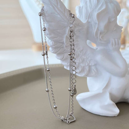 [Luxe Jewelry]Dainty Double Layer Love Heart Bracelet