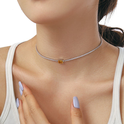 [Luxe Jewelry]2.0 carat Ornate Emerald Cut Necklace