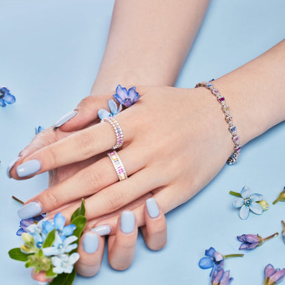 [Luxe Jewelry]Dainty Kaleidoscopic Emerald Cut Daily Ring