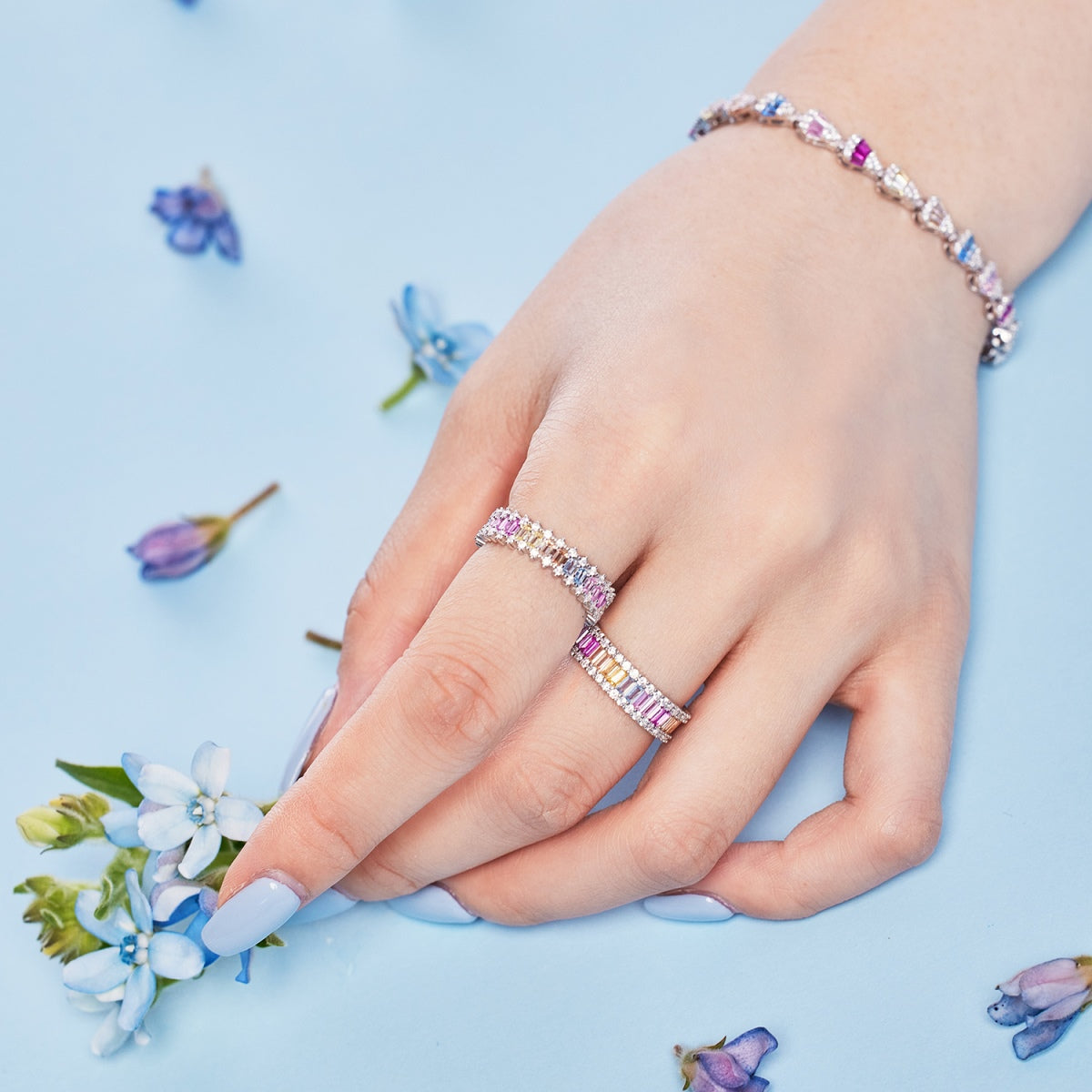 [Luxe Jewelry]Dainty Kaleidoscopic Emerald Cut Daily Ring