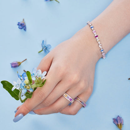 [Luxe Jewelry]Dainty Kaleidoscopic Emerald Cut Daily Ring