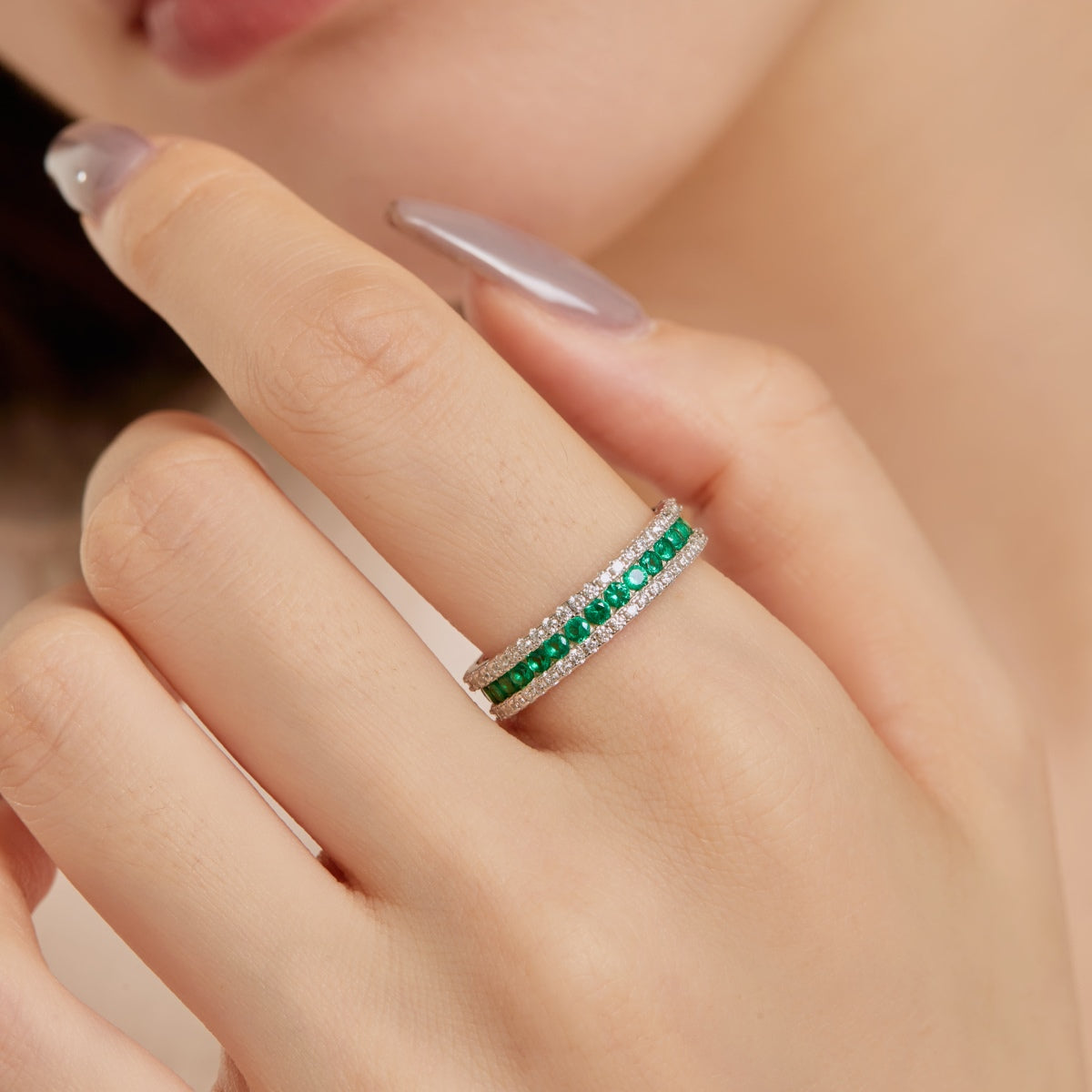 [Luxe Jewelry]Delicate Colorful Round Cut Daily Ring
