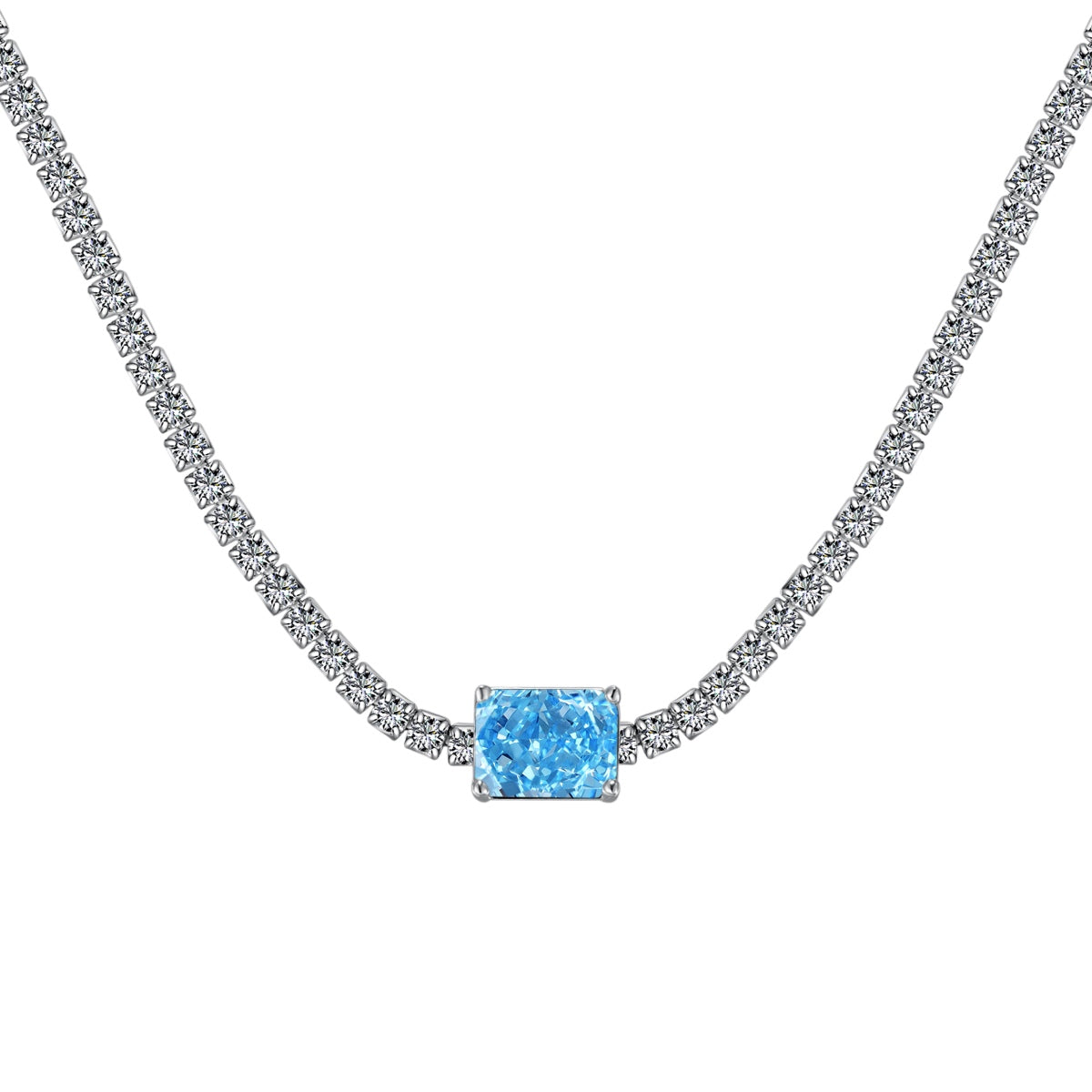 [Luxe Jewelry]2.0 carat Ornate Emerald Cut Necklace