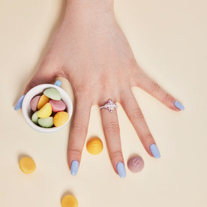 [Luxe Jewelry]Luxurious Colorful Flower Shape Banquet Ring