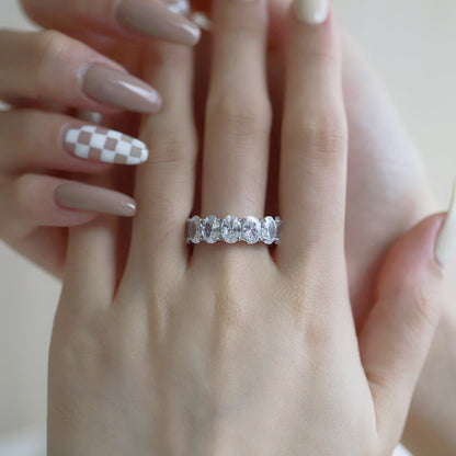 [Luxe Jewelry]Dainty Elongated Cushion Cut Tennis Ring
