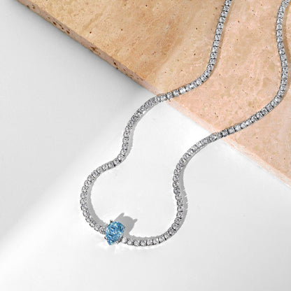 [Luxe Jewelry]1.0 carat Unique Pear Cut Tennis Necklace