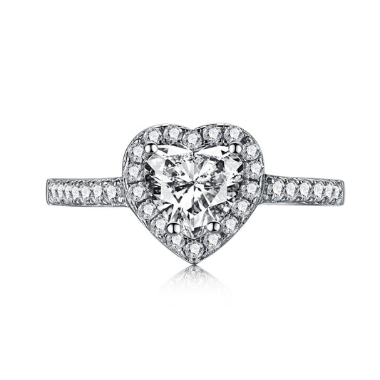 [Luxe Jewelry]Eternity Splashy Romantic Heart Shape Lover Ring