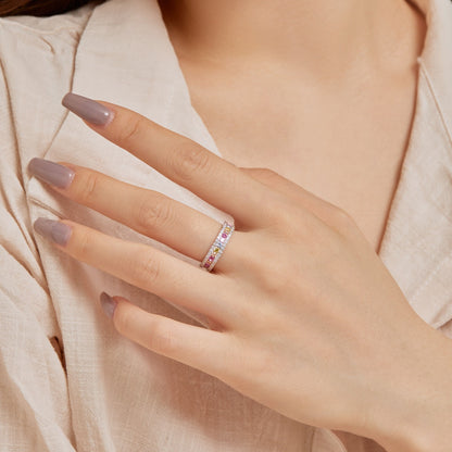 [Luxe Jewelry]Delicate Colorful Round Cut Daily Ring