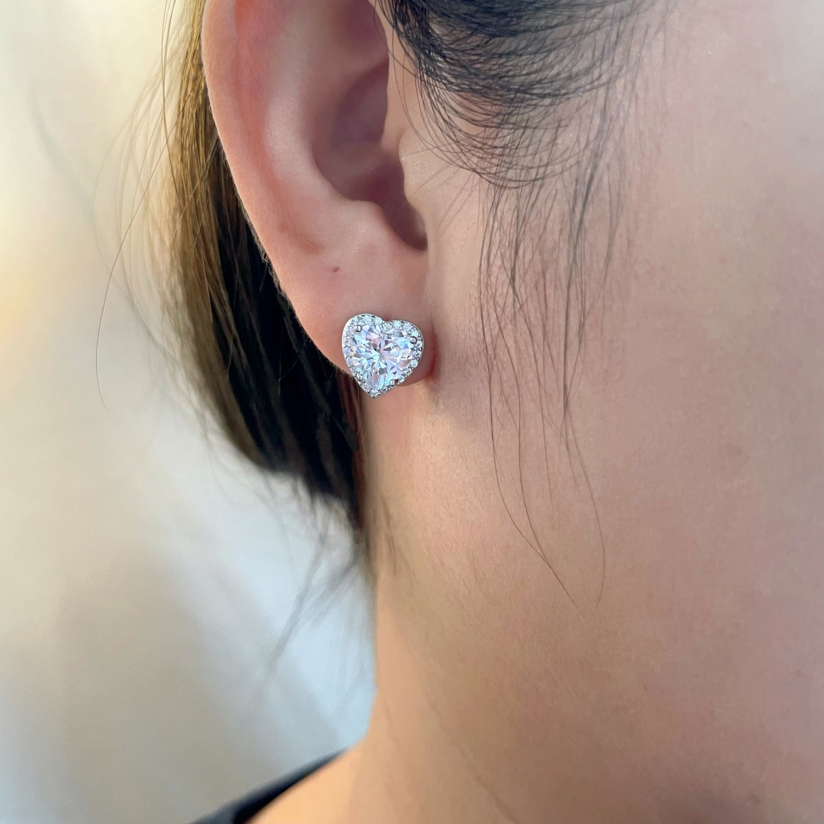 [Luxe Jewelry]Sparkling Heart Shape Lover Earrings