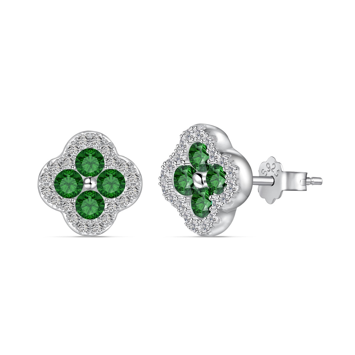 [Luxe Jewelry]Four-Leaf Clover Flower Shaped Earrings