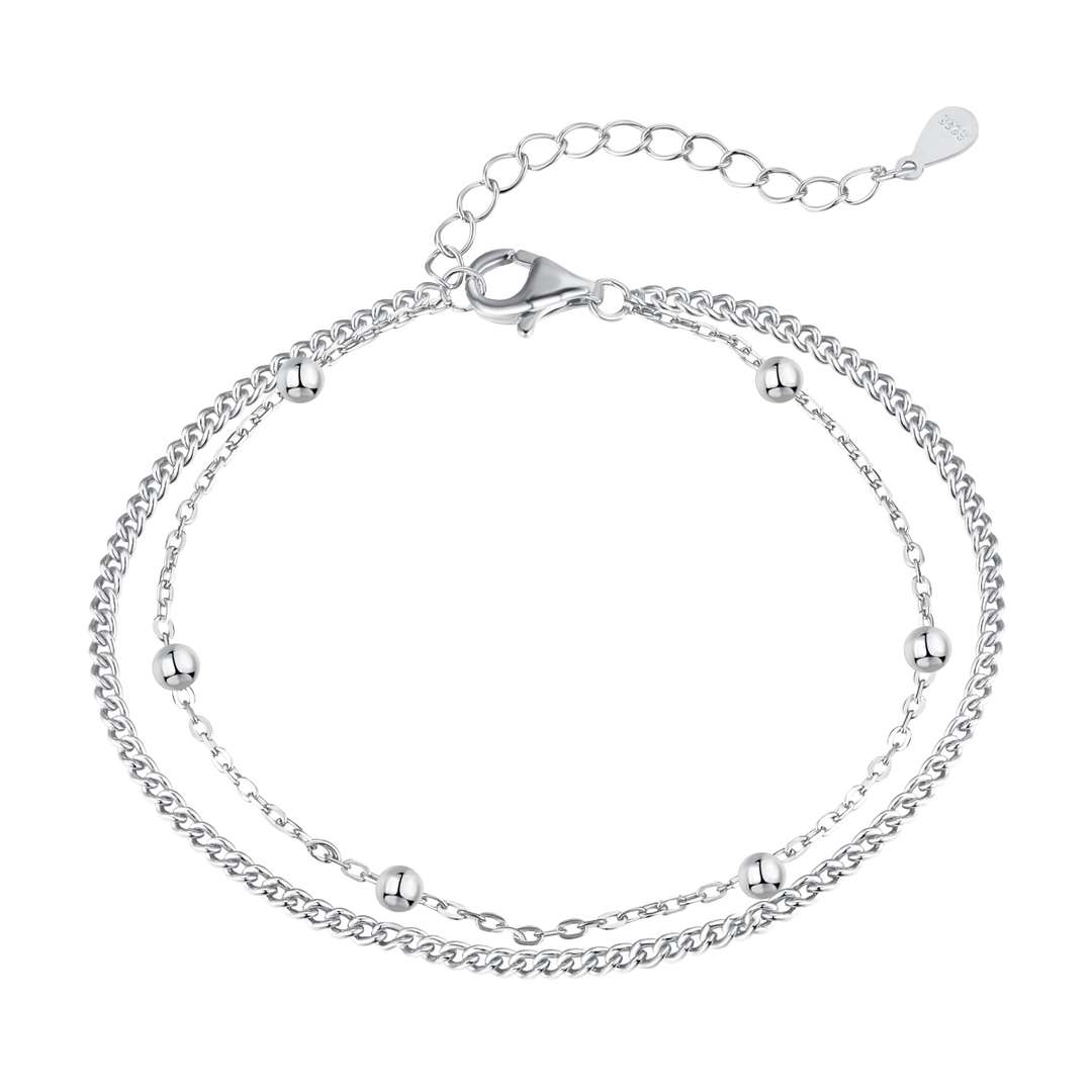 [Luxe Jewelry]Delicate Bead Double Layer Bracelet