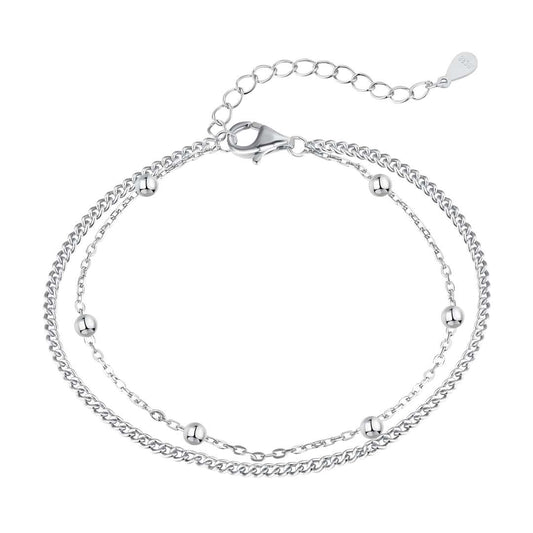 [Luxe Jewelry]Delicate Bead Double Layer Bracelet