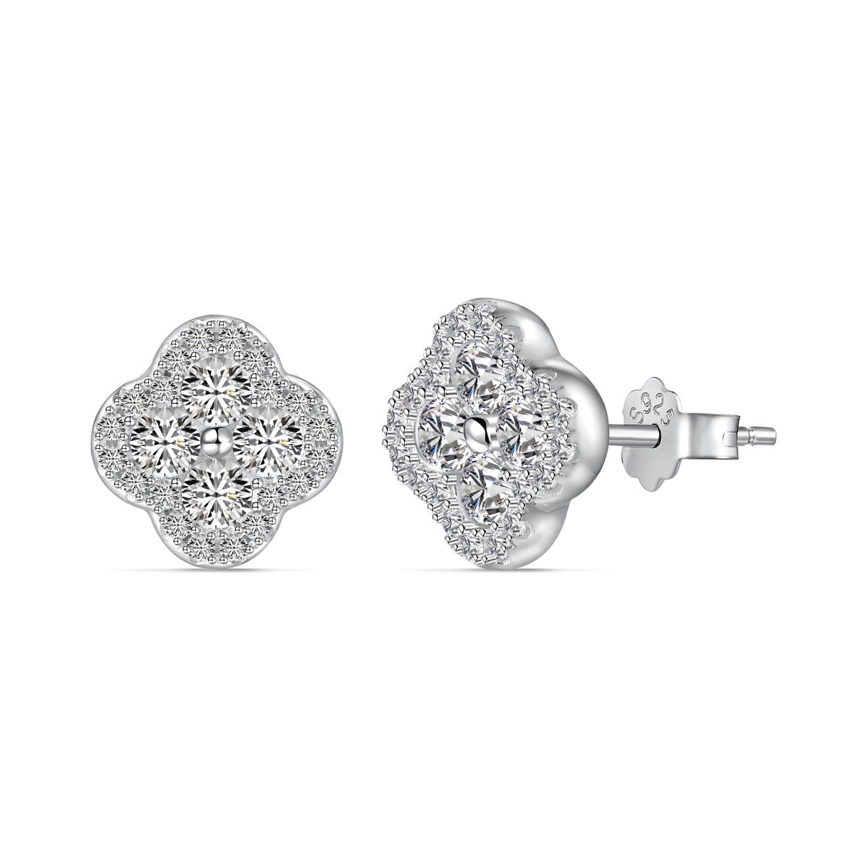 [Luxe Jewelry]Four-Leaf Clover Flower Shaped Earrings