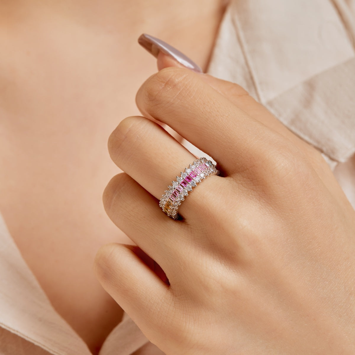 [Luxe Jewelry]Ornate Colorful Radiant Cut Daily Ring
