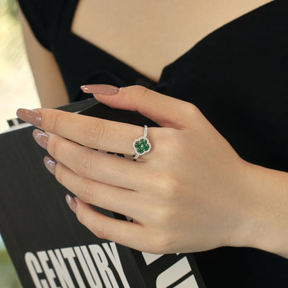 [Luxe Jewelry]Four Leaf Clover Flower Design Ring