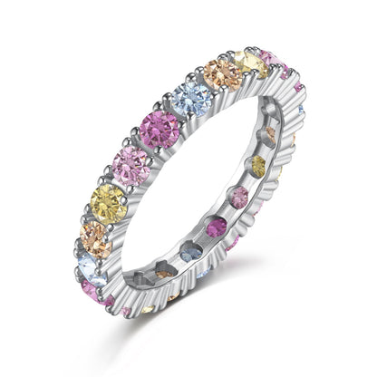 [Luxe Jewelry]Dazzling Lustrous Round Cut Tennis Ring