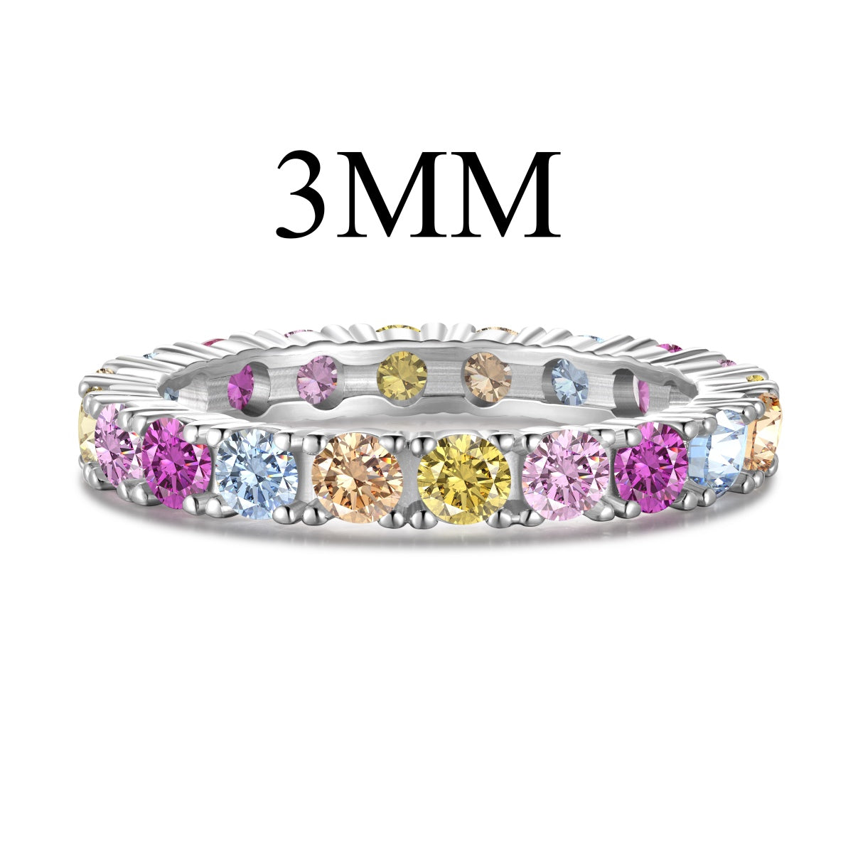 [Luxe Jewelry]Dazzling Lustrous Round Cut Tennis Ring