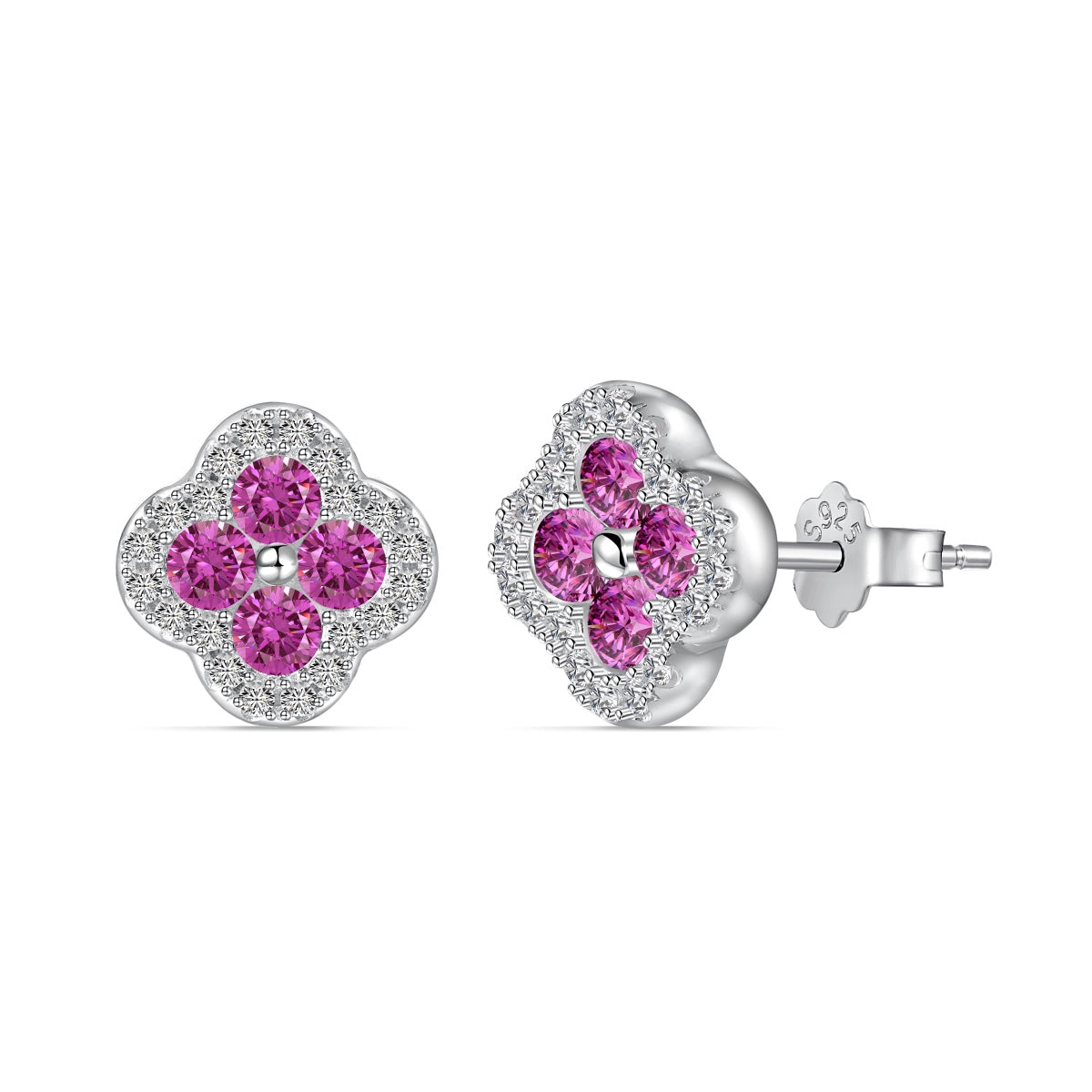 [Luxe Jewelry]Four-Leaf Clover Flower Shaped Earrings