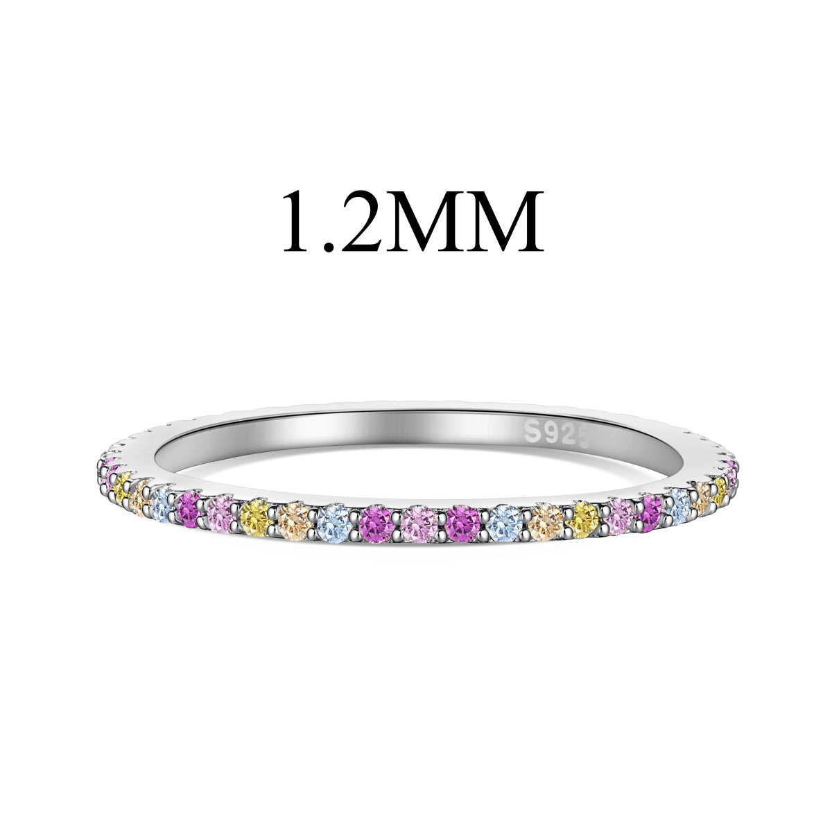 [Luxe Jewelry]Ornate Colorful Round Cut Tennis Ring