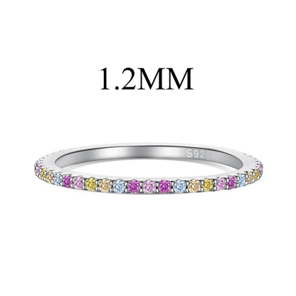 [Luxe Jewelry]Ornate Colorful Round Cut Tennis Ring