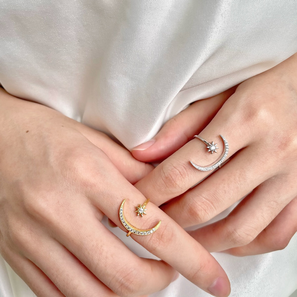 [Luxe Jewelry]Eternity Moon & Star Ring