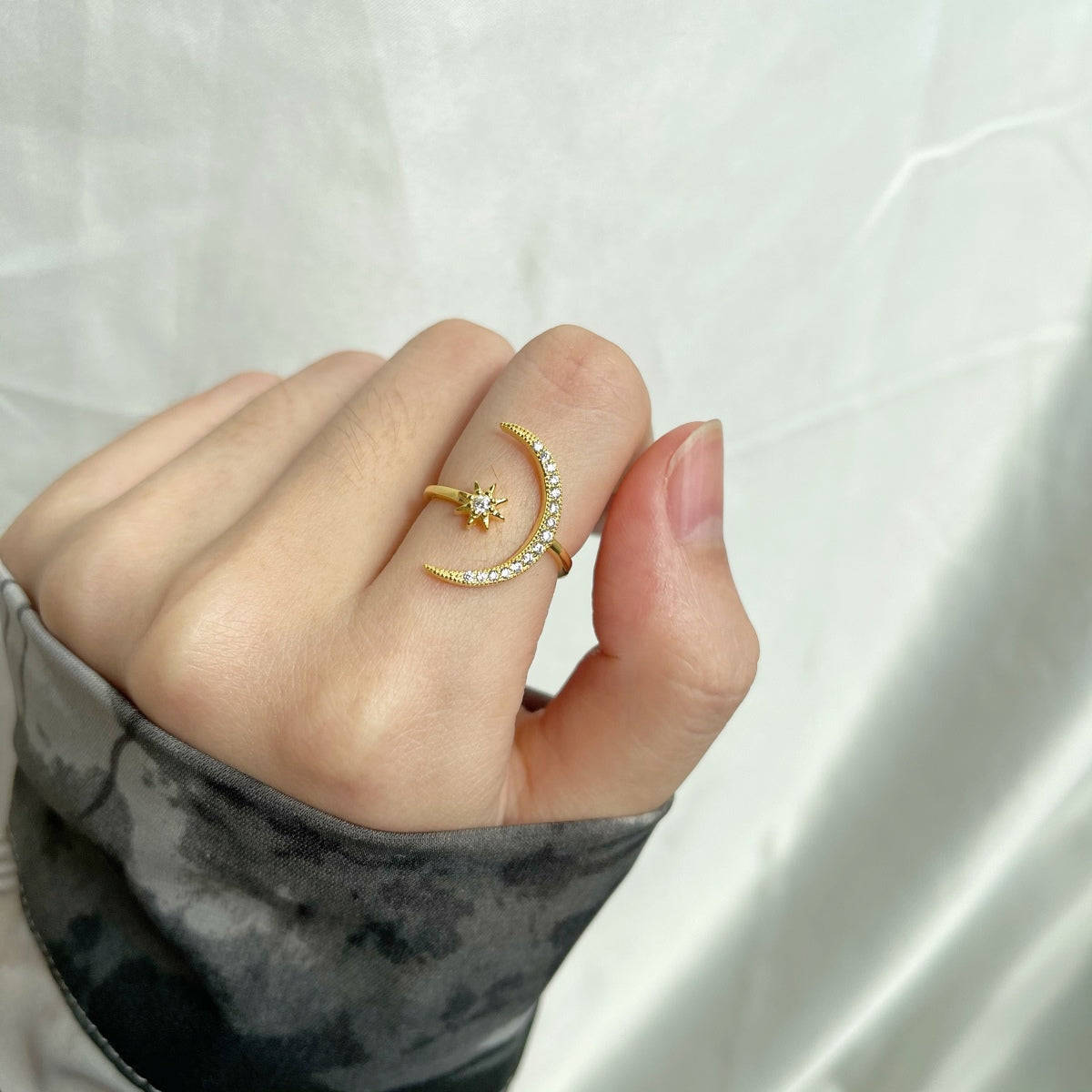 [Luxe Jewelry]Eternity Moon & Star Ring