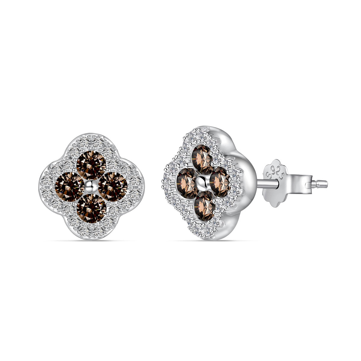[Luxe Jewelry]Four-Leaf Clover Flower Shaped Earrings