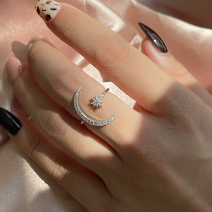 [Luxe Jewelry]Eternity Moon & Star Ring