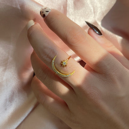 [Luxe Jewelry]Eternity Moon & Star Ring