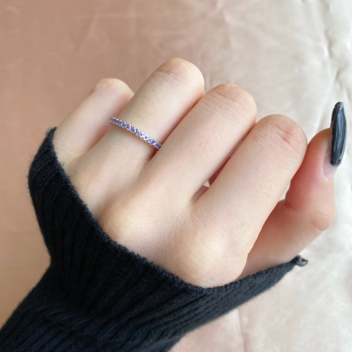 [Luxe Jewelry]Delicate Sparkling Round Cut Daily Ring