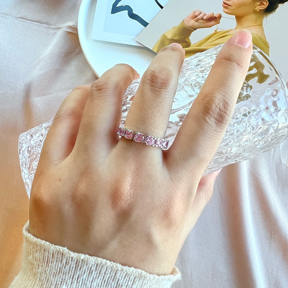 [Luxe Jewelry]Eternity Round Cut Tennis Ring