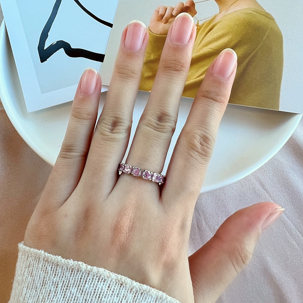[Luxe Jewelry]Eternity Round Cut Tennis Ring