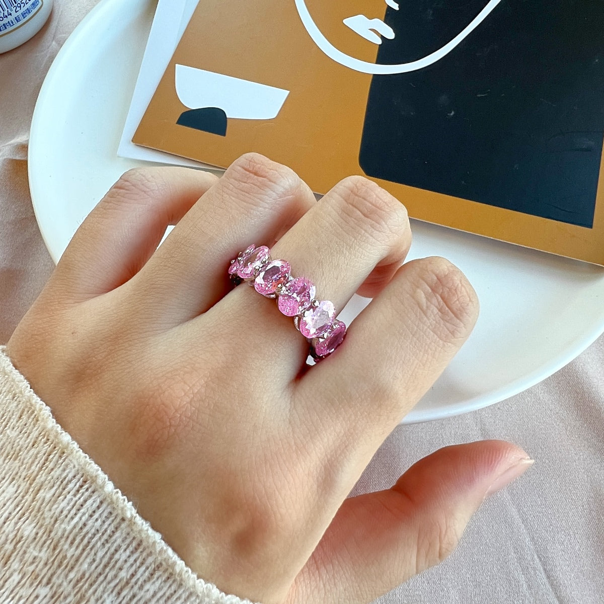 [Luxe Jewelry]Dainty Elongated Cushion Cut Tennis Ring