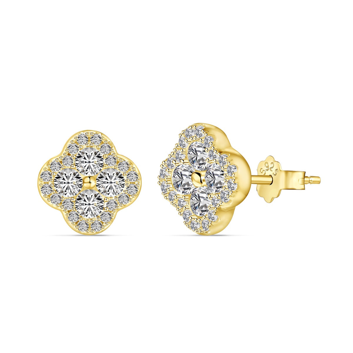 [Luxe Jewelry]Four-Leaf Clover Flower Shaped Earrings